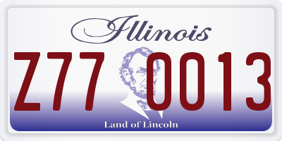 IL license plate Z770013