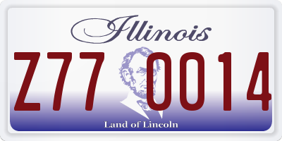 IL license plate Z770014