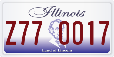 IL license plate Z770017