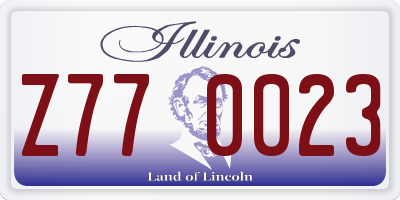 IL license plate Z770023