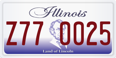 IL license plate Z770025