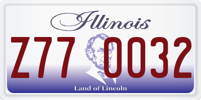 IL license plate Z770032