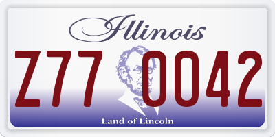 IL license plate Z770042