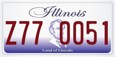 IL license plate Z770051