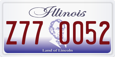 IL license plate Z770052