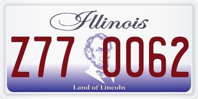 IL license plate Z770062
