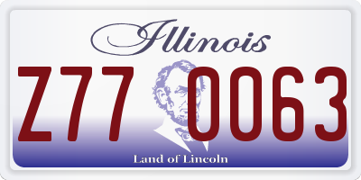 IL license plate Z770063