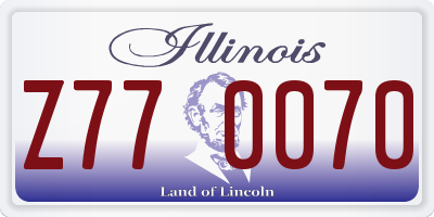 IL license plate Z770070