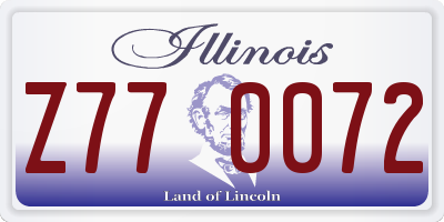 IL license plate Z770072