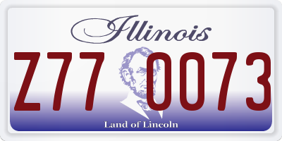 IL license plate Z770073