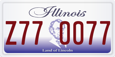 IL license plate Z770077