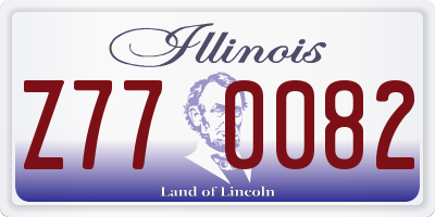 IL license plate Z770082