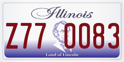 IL license plate Z770083