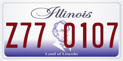 IL license plate Z770107
