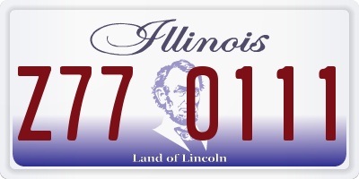 IL license plate Z770111