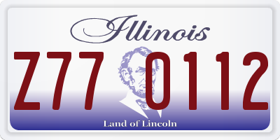IL license plate Z770112