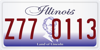 IL license plate Z770113