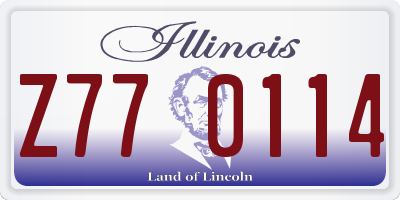 IL license plate Z770114