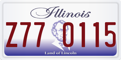 IL license plate Z770115