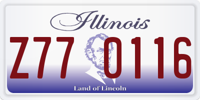 IL license plate Z770116