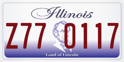 IL license plate Z770117