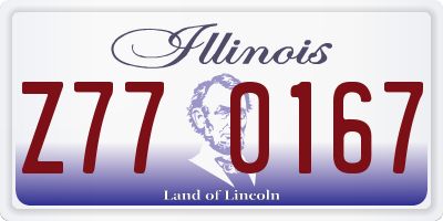IL license plate Z770167