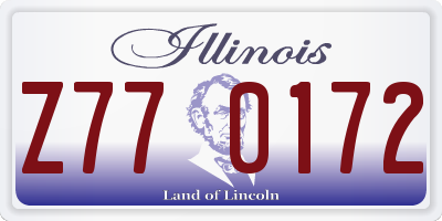 IL license plate Z770172
