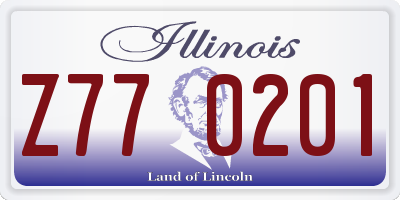 IL license plate Z770201