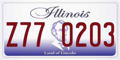 IL license plate Z770203