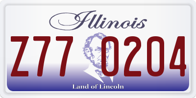 IL license plate Z770204