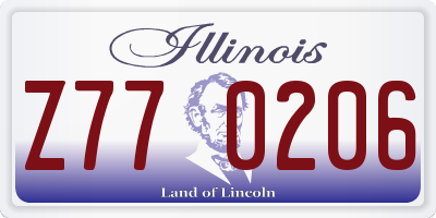 IL license plate Z770206