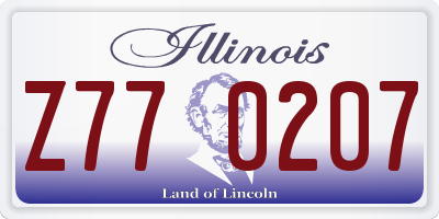 IL license plate Z770207