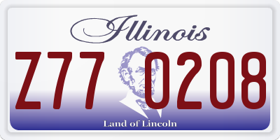 IL license plate Z770208