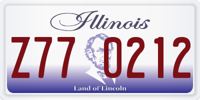 IL license plate Z770212