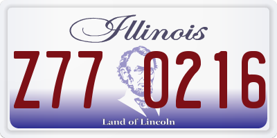IL license plate Z770216
