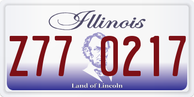 IL license plate Z770217
