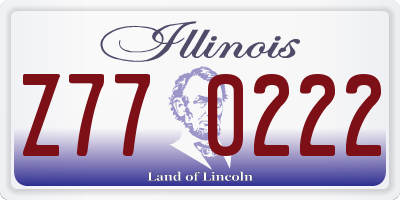 IL license plate Z770222