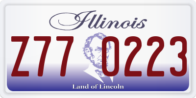 IL license plate Z770223