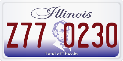 IL license plate Z770230