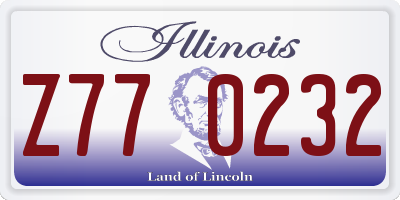 IL license plate Z770232