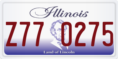 IL license plate Z770275