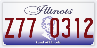 IL license plate Z770312