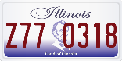 IL license plate Z770318