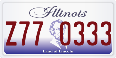 IL license plate Z770333