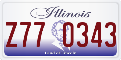 IL license plate Z770343