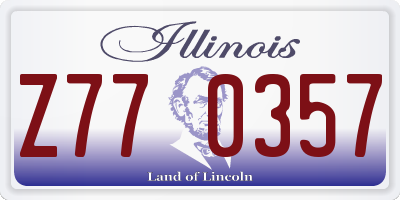 IL license plate Z770357