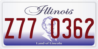 IL license plate Z770362