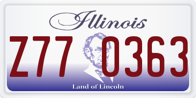 IL license plate Z770363