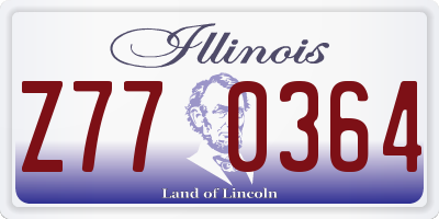 IL license plate Z770364