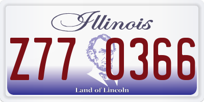 IL license plate Z770366